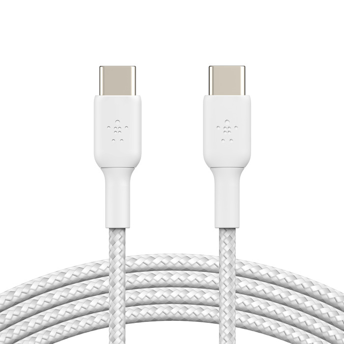 Cavo USB - Micro USB Da 3 Metri, Connettori Nichelati, Intrecciato In Rete Rinforzata, Bianco, Per Ricarica E Trasferimento Dati