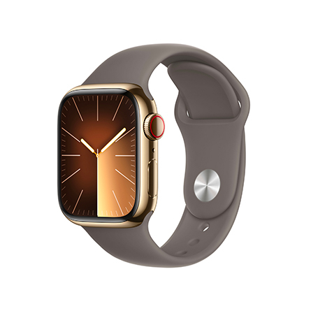 Apple Watch Series 9 GPS + Cellular acciaio oro con cinturino Sport grigio creta