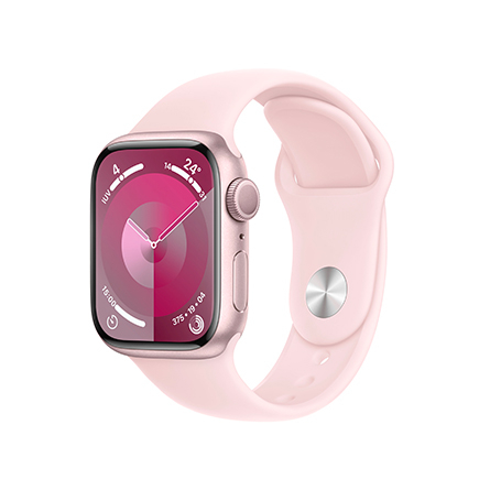 Apple Watch Series 9 alluminio rosa con cinturino Sport Rosa confetto