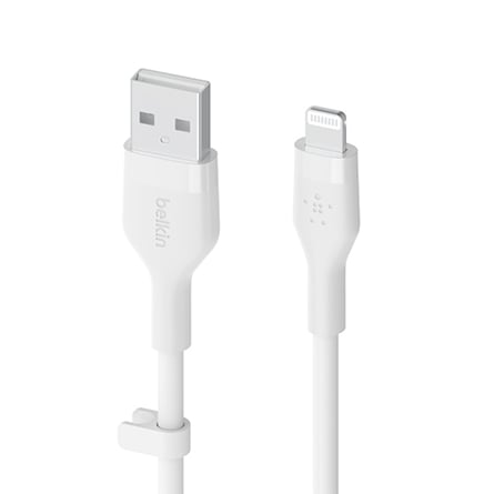 Cavo USB-A Flex in silicone con connettore Lightning bianco di Belkin 1m