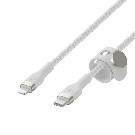 Cavo USB-C Pro Flex in silicone con connettore Lightning bianco di Belkin 1m