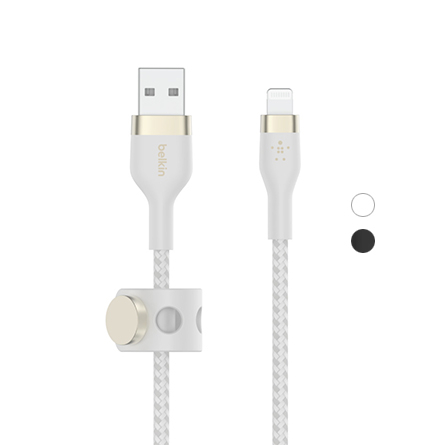 Cavo USB-A Flex in silicone con connettore Lightning a doppia intrecciatura di Belkin