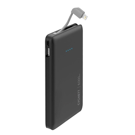Cygnett batteria 8000mAh 3.1A con cavo Lightning nero