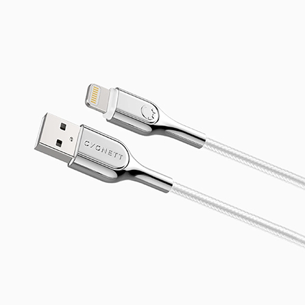 Cavo in kevlar da USB-A a Lightning bianco 3 metri