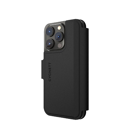 Cygnett − Custodia a portafoglio Tekview Folio nera per iPhone 14 Pro compatibile MagSafe