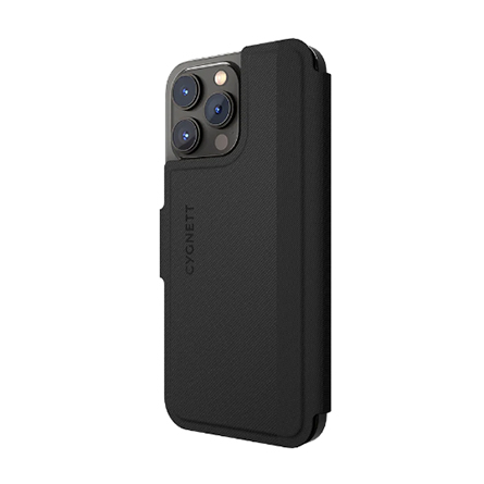 Cygnett − Custodia a portafoglio Tekview Folio nera per iPhone 14 Pro Max compatibile MagSafe