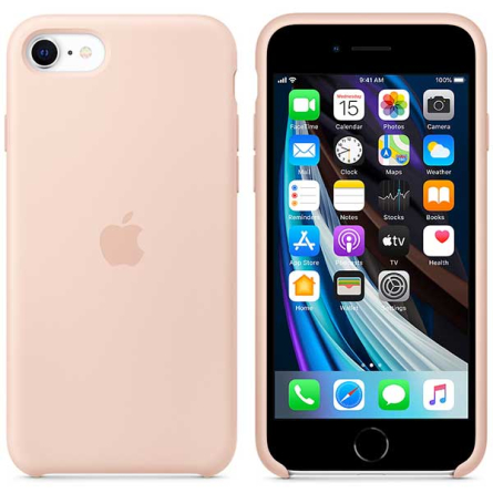 Custodia Apple in silicone per iPhone SE (2a e 3a generazione) rosa sabbia