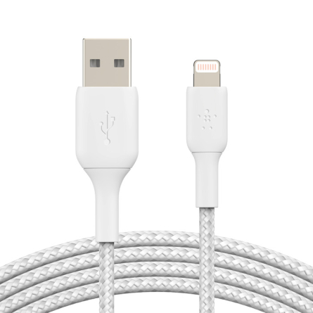 Cavo intrecciato da USB-A a Lightning 3m bianco