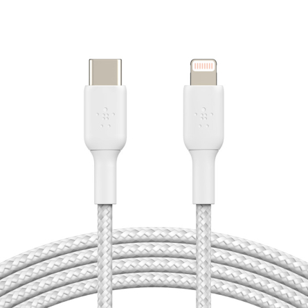 Cavo intrecciato da USB-C a Lightning BoostCharge di Belkin bianco 2 metri