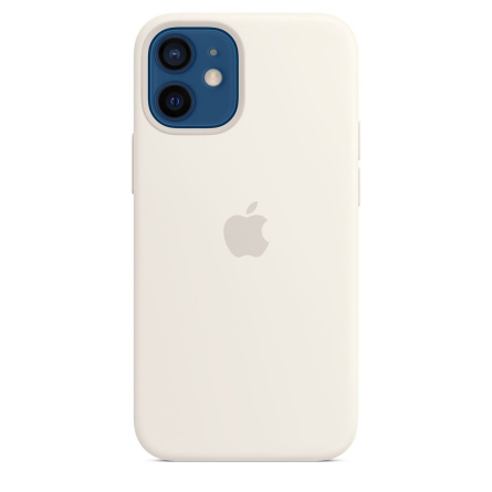 Custodia Apple in silicone per iPhone 12 mini con MagSafe bianco