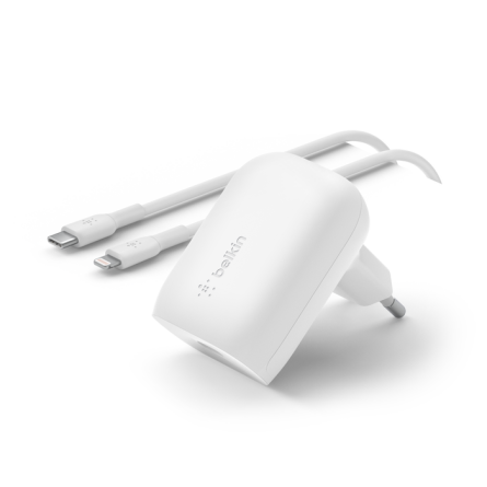 Caricabatteria da parete USB-C PD 3.0 PPS da 30 W + Cavo USB-C con connettore Lightning