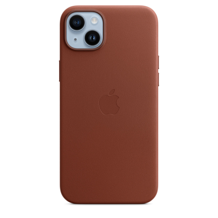 Custodia MagSafe in pelle per iPhone 14 Plus terra d'ombra