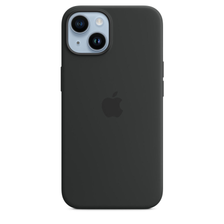 Custodia MagSafe in silicone per iPhone 14 mezzanotte