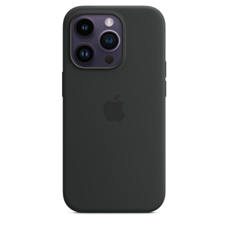 Custodia MagSafe in silicone per iPhone 14 Pro mezzanotte