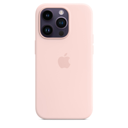 Custodia MagSafe in silicone per iPhone 14 Pro rosa creta