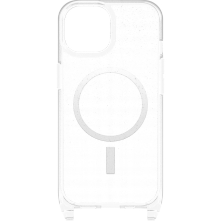 Custodia OtterBox React Series Necklace MagSafe per iPhone 15 - Trasparente con glitter