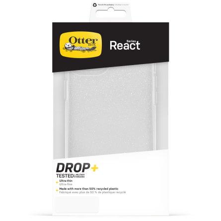 Custodia OtterBox React per iPhone 15 Plus - Trasparente con glitter