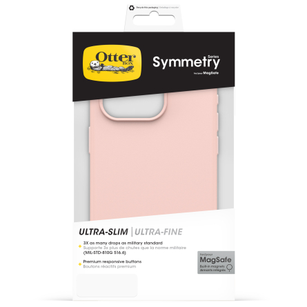 Custodia OtterBox Symmetry per iPhone 15 Pro compatibile MagSafe - Rosa