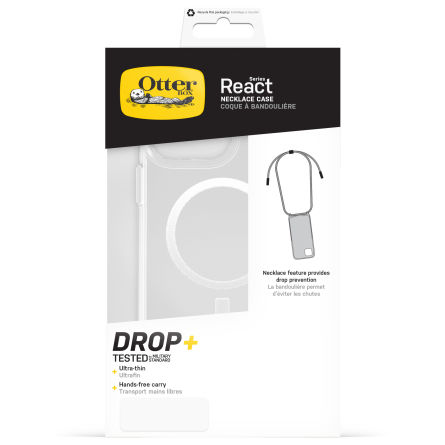 Custodia OtterBox React Series Necklace MagSafe per iPhone 15 Pro Max - Trasparente