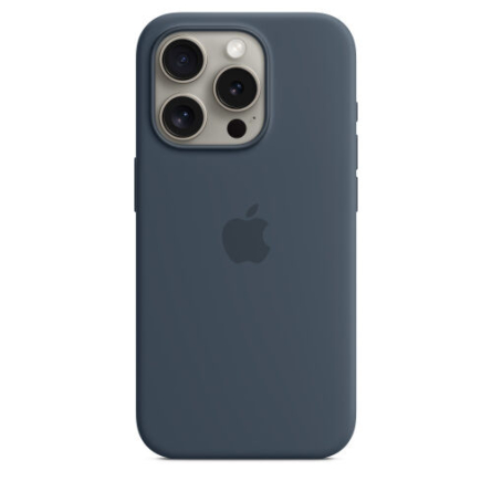 Custodia Apple MagSafe in silicone per iPhone 15 Pro - Blu tempesta