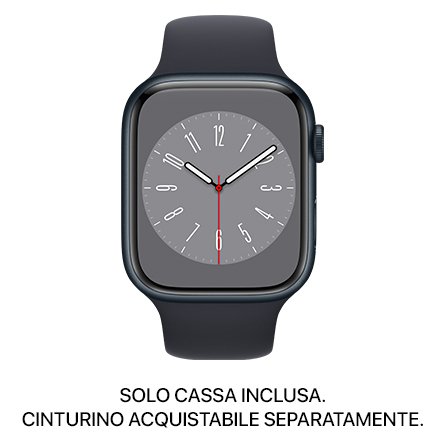 Cassa Apple Watch Series 8 GPS + Cellular 45mm alluminio mezzanotte ricondizionata - Eccellente