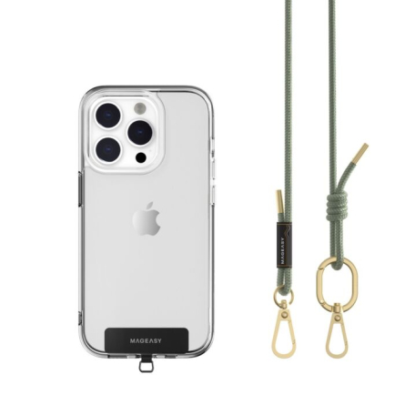 Tracolla 6mm + Gancio per iPhone - Verde Salvia