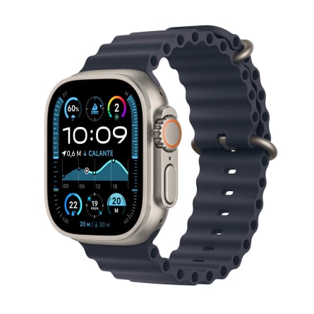Apple Watch Ultra 2 GPS + Cellular 49mm cassa in titanio naturale con Cinturino Ocean blu navy