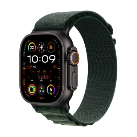 Apple Watch Ultra 2 GPS + Cellular 49mm cassa in titanio nero con Alpine Loop verde scuro - Large