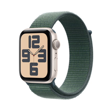 Apple Watch SE GPS 44mm alluminio galassia con cinturino Sport Loop verde lago