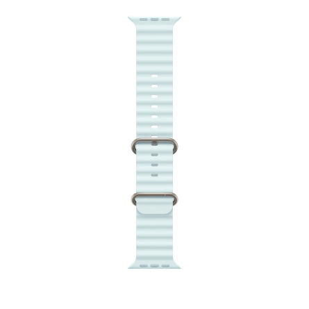 Cinturino Apple Ocean per Apple Watch Ultra 49mm in titanio naturale - Blu ghiaccio