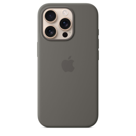 Custodia Apple MagSafe in silicone per iPhone 16 Pro - Grigio pietra