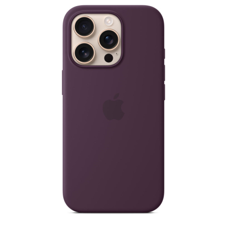 Custodia Apple MagSafe in silicone per iPhone 16 Pro - Prugna