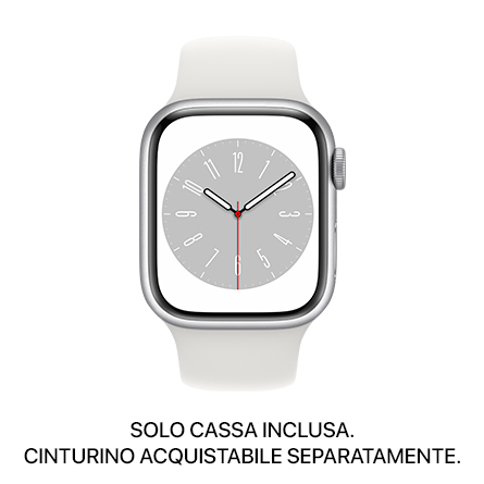 Apple Watch Series 8 GPS 41mm alluminio argento - SOLO CASSA INCLUSA - Usato Grado A