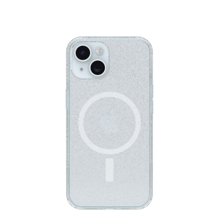 Custodia OtterBox Symmetry Clear MagSafe per iPhone 15/14/13 - Trasparente scintillante