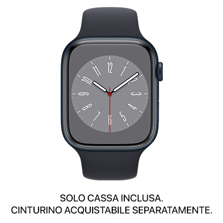 Cassa Apple Watch Series 8 GPS 45mm alluminio mezzanotte ricondizionata - Molto buono