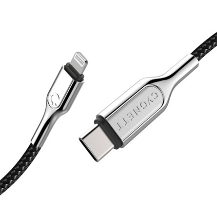 Cavo Lightning USB-C di Cygnett in kevlar nero e in diverse misure (10cm, 1 e 2 metri)