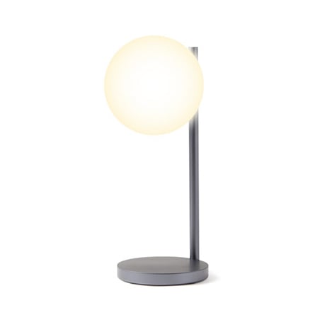 Lexon Bubble Lamp Grigio metallico - Lampada da scrivania con caricatore wireless integrato