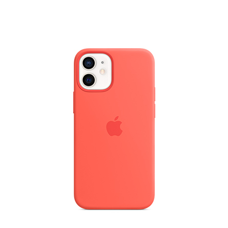 Custodia Apple in silicone per iPhone 12 mini con MagSafe rosarancio