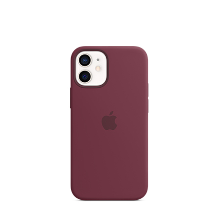 Custodia Apple in silicone per iPhone 12 mini con MagSafe prugna