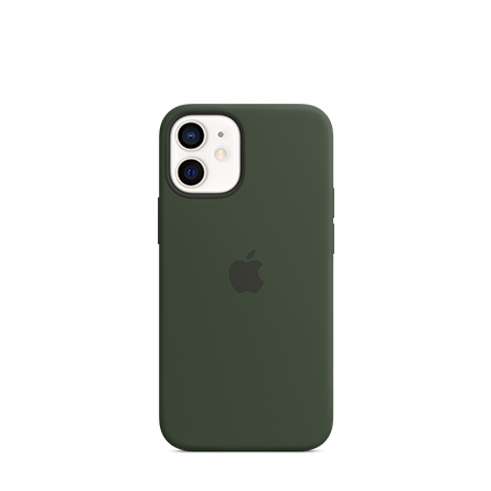 Custodia Apple in silicone per iPhone 12 mini con MagSafe verde Cipro