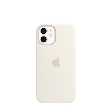 Custodia Apple in silicone per iPhone 12 mini con MagSafe bianco