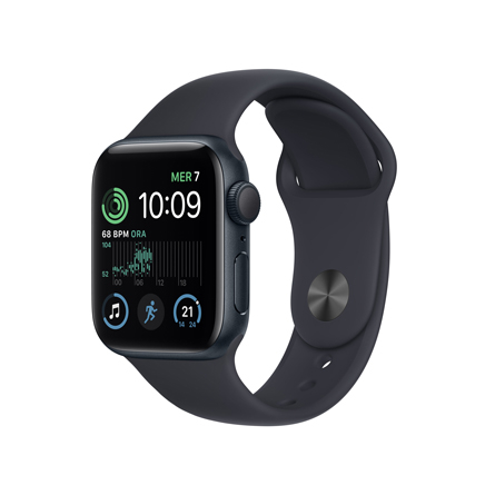 Apple Watch SE GPS 40mm cassa in alluminio color mezzanotte con cinturino Sport mezzanotte
