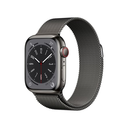 Apple Watch Series 8 GPS + Cellular 45mm cassa in acciaio inossidabile color grafite con Loop in maglia milanese 