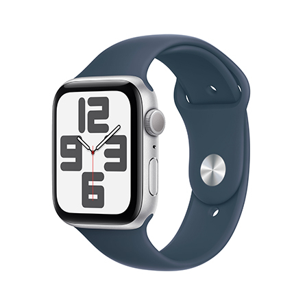 Apple Watch SE GPS 44mm alluminio argento con cinturino Sport blu tempesta - S/M