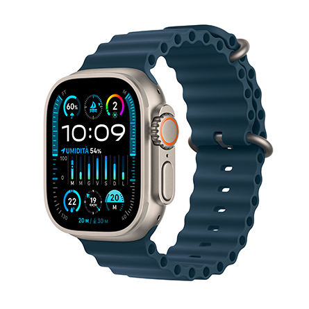 Apple Watch Ultra 2 GPS + Cellular 49mm cassa in titanio con cinturino Ocean Blu