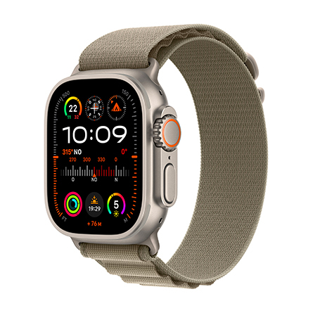 Apple Watch Ultra 2 GPS + Cellular 49mm cassa in titanio con Alpine Loop Oliva - Medium