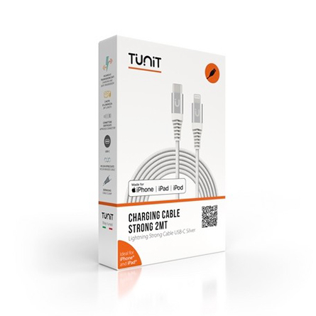 Tunit cavo in nylon intrecciato USB-C con connettore Lightning lungo 2 metri