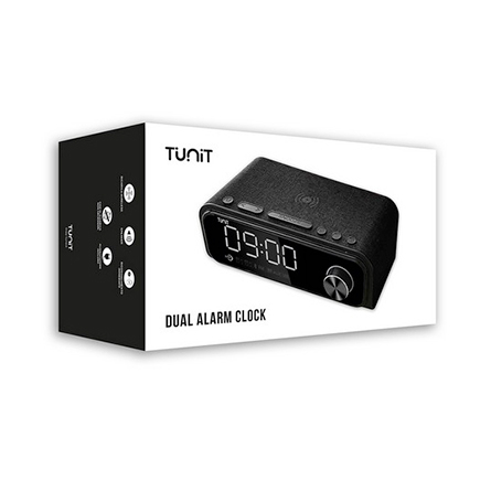 Tunit Dual Alarm Clock - Base di ricarica wireless con sveglia