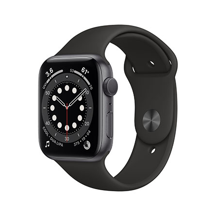 Apple Watch Series 6 GPS  44mm alluminio grigio siderale con cinturino Sport nero - Usato - Grado A