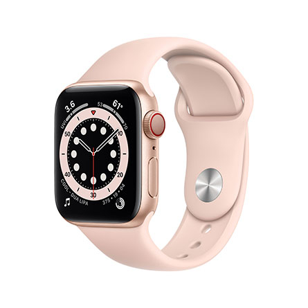 Apple Watch Series 6 GPS + Cellular 40mm alluminio oro con cinturino Sport rosa sabbia - Usato - Grado B